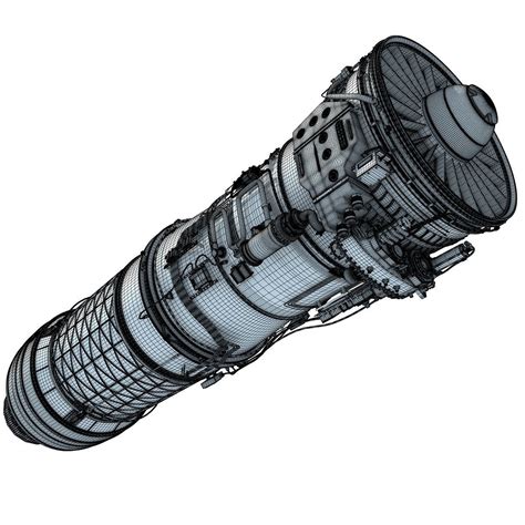Complete And Sectioned Afterburning Turbofan Engine 3d Model Cgtrader
