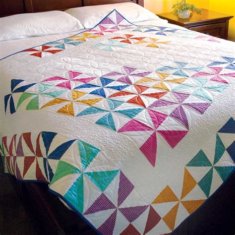 Spring Spin Bright Pinwheels Lap Quilt Pattern Designed By Bev Getschel