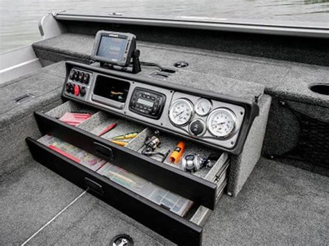 Gear, bait, tackle and even your coolbox can be conveniently stowed. Enjoy Boating | Fishing boat accessories, Boat storage ...