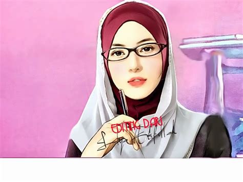Muslimah Gambar Ana Muslim Female Wearing Pink Hijab Headdress