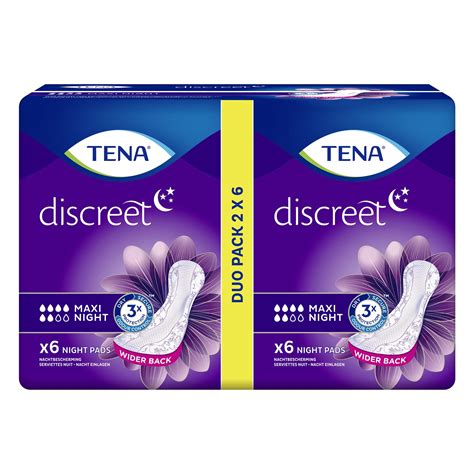 Tena Discreet Maxi Night Incontinence Pads Duo 12 Pack Womens Toiletries Iceland Foods