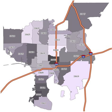 Tampa Map By Zip Code Allie Bellina