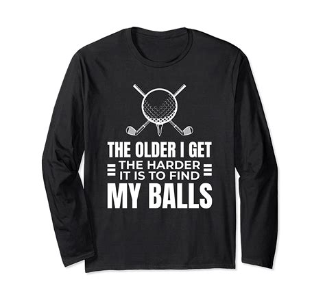 Funny Golf Balls Golfer T Shirt Long Sleeve Golf Tee Shirt