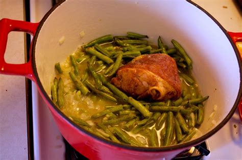 You can use that same seasoning, if you choose, to make vegan crock pot pinto beans if you prefer. Southern Green Beans and Potatoes