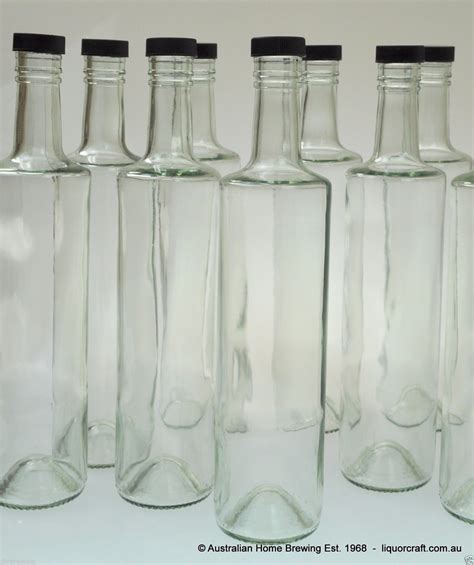 24x Glass Spirit Bottles 700ml Round Bottle And Screw Cap Home Brew Bulk