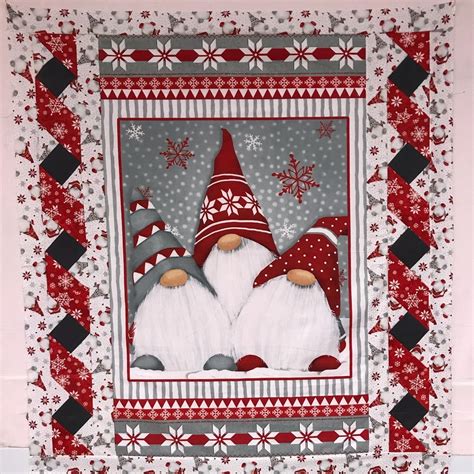 Winter Whimsy Gnomes By Henry Glass Christmas Quilts Christmas Quilt