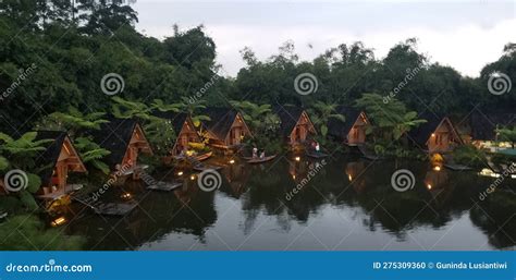 Bamboo Village Traditional Houses Constructed By Bamboo With Thatch