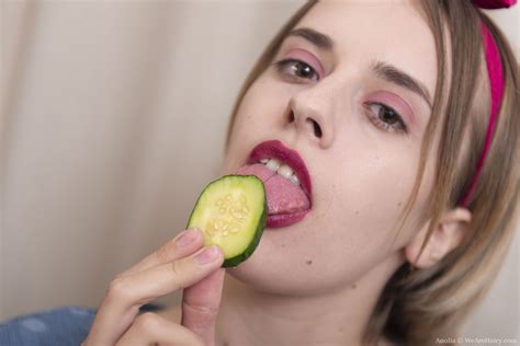Anolia Masturbates With Her Cucumber