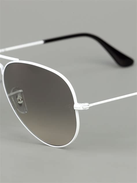 Ray Ban Aviator Sunglasses In White Lyst