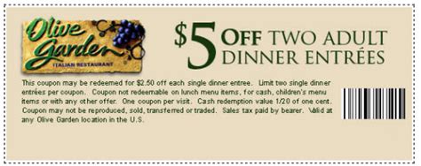 Save up to 25% off with these olive garden competitor coupons for restaurants. Olive garden coupons printable code for restaurant lunch ...