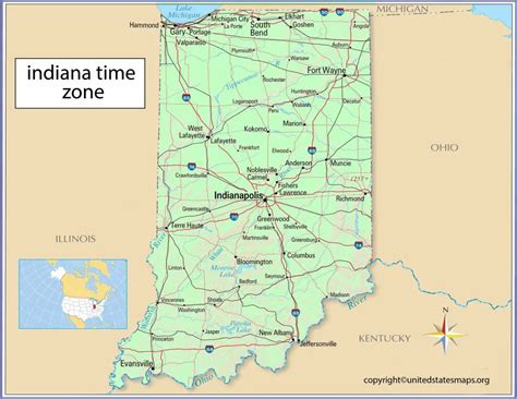 Indiana Time Zone Map Time Zones In Indiana Map