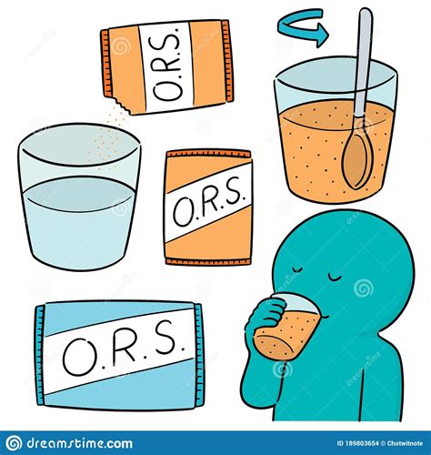 Oral Rehydration Salts Linear Icon Cartoon Vector