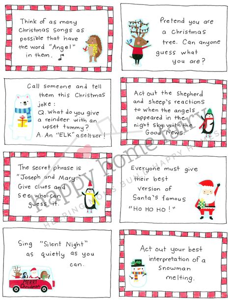 Christmas Ice Breaker And Conversation Cards Free Printable Happy