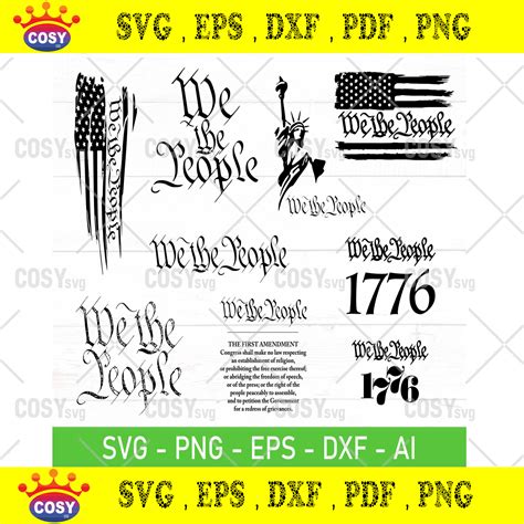 We The People Constitution Flag Svg We The People Eps Dxf Ai Png