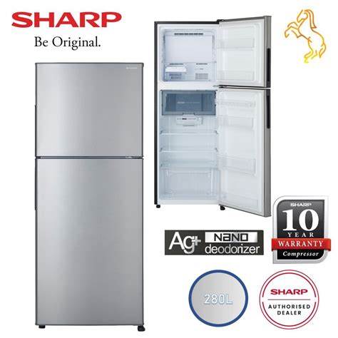 Sharp 280l 2 Door Refrigerator Fridge Sj285mss Non Inverter Sj286mss