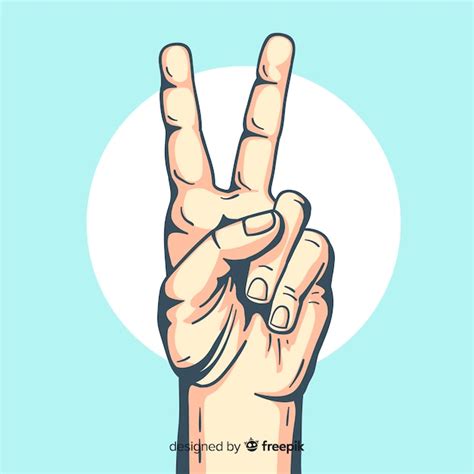 Free Vector Realistic Hand Peace Sign Background