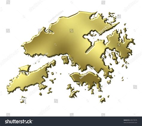 Hong Kong 3d Golden Map Stock Illustration 40573579 Shutterstock