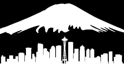 Seattle Skyline And Mount Rainier By Pandora1206 On Deviantart