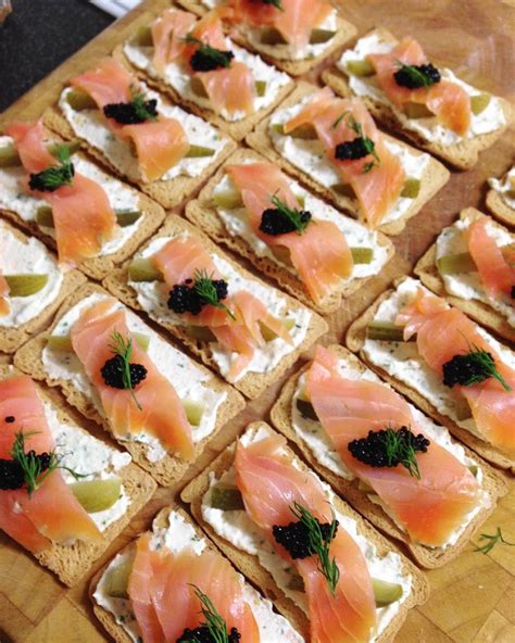 Melba Toasts Prawn And Salmon Mousse Smoked Salmon Pickles And