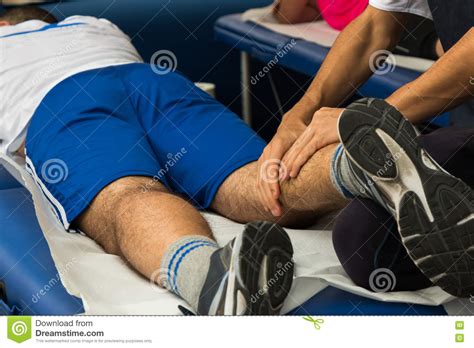 Athlete S Muscles Massage After Sport Workout Editorial Image Image