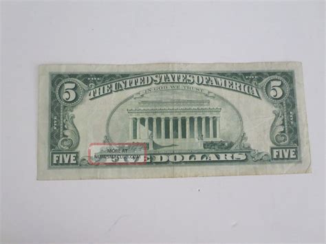 1963 5 Five Dollar Red Seal Bill United States Note