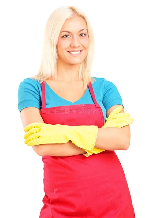Cleaning Lady Posing Stock Image Image Of Happy Glove 39833133