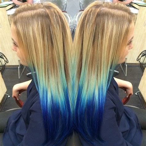 What's your favourite hair colour? Hair Painted from Blonde to Blue | Blonde, blue hair, Dip ...