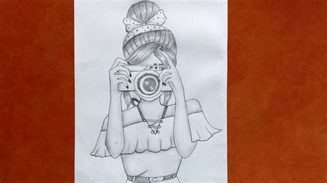 How To Draw A Beautiful Girl Holding The Camerastep By Step Drawing Tutorialeasy Way To Draw A