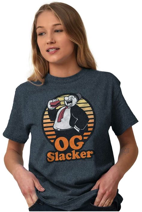 Funny Lazy Slacker Gym Workout Cartoon Wimpy Womens Or Mens Crewneck T Shirt Tee Ebay