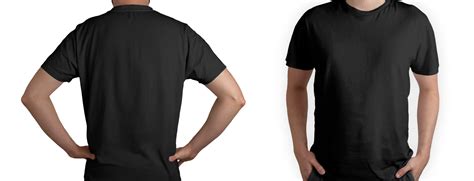 Front And Back Model Wearing Black T Shirt 8847301 Png