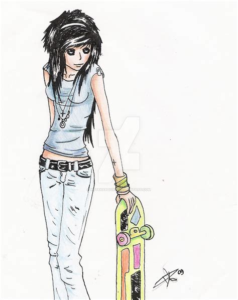Girl With Skateboard Colors By Kotekpati1992 On Deviantart
