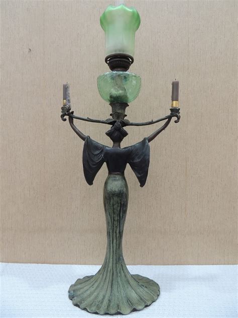 Henry Antique Collections Antique French Bronze Art Nouveau Table Lamp