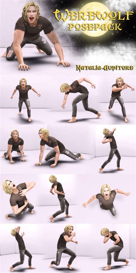 Werewolf Posepack | Natalia-Auditore on Patreon | Sims 4, Sims 4