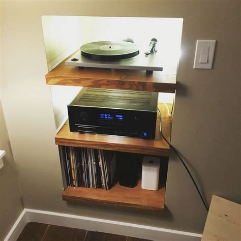 Custom Shelving I Made In A Pony Wall To Hold My Rega Turntable And
