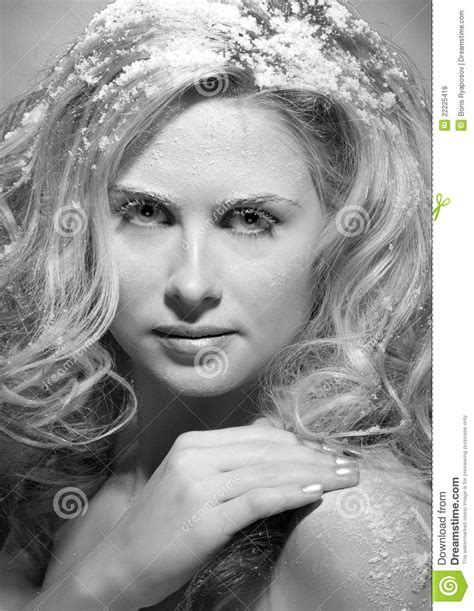 Young Beautiful Woman With Snowy Skin Stock Image Image Of Makeup
