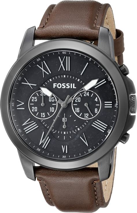 Fossil Fs4885 Montre Homme Quartz Chronographe Bracelet Cuir