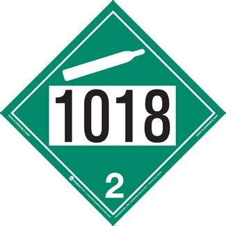UN 1018 Hazard Class 2 2 Non Flammable Gas Permanent Self Stick