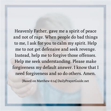 A Prayer To Give Forgiveness Matthew 614 Daily Prayer Guide