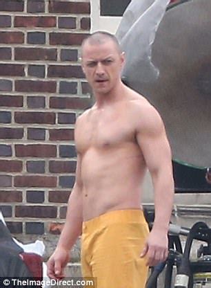 Shirtless James McAvoy Spotted On Set Of Glass Daily Mail Online