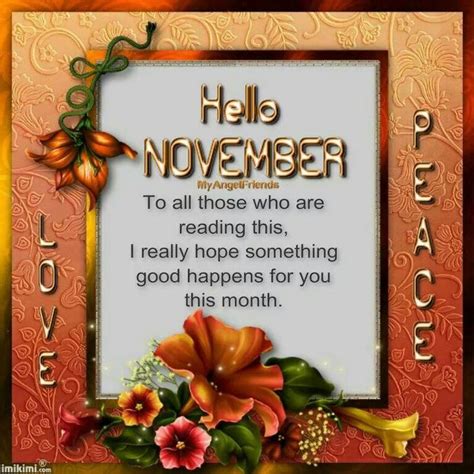 Hello November Hello November New Month Wishes Sweet