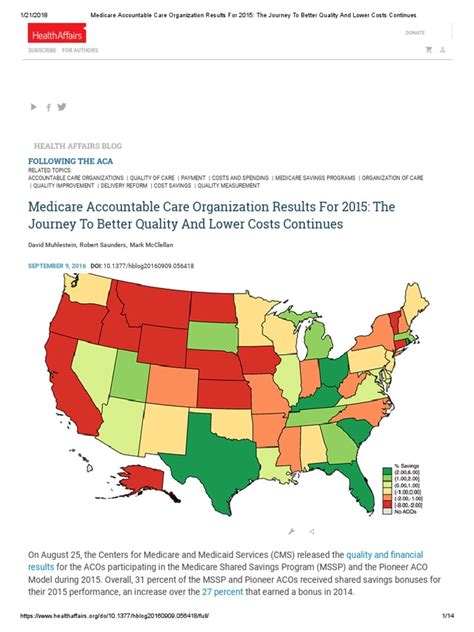 States manage and pay for aspects of local coverage and the safety net. Medicare Accountable Care Organization Results for 2015_ the Journey to Better Quality and Lower ...