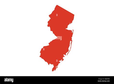 Estado De Nueva Jersey Mapa Vectorial Silueta NJ Icono De Forma De
