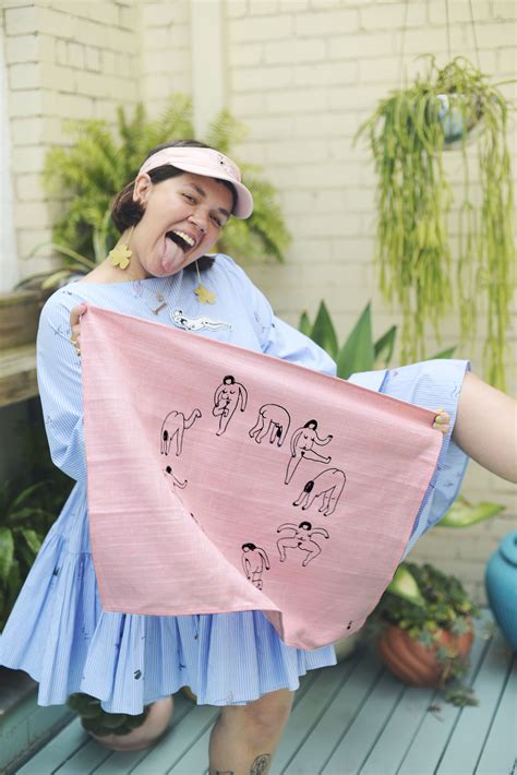 Frances Cannon X Third Drawer Down Pink Tea Towels Dance Cannon