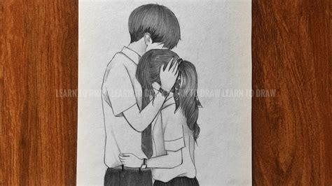 How To Draw Couple Love Sketch Drawing For Beginner រៀនគូរ