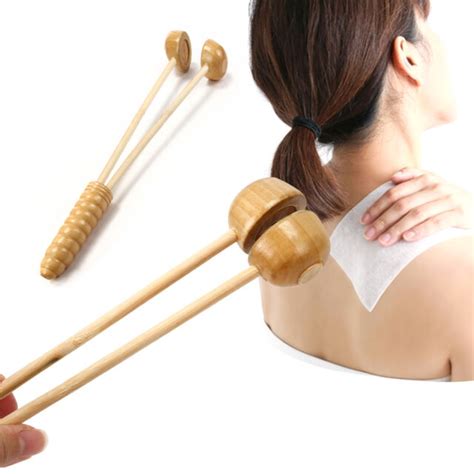 Portable Wooden Massage Hammer Shoulder Back Knock Massager Stick Ebay