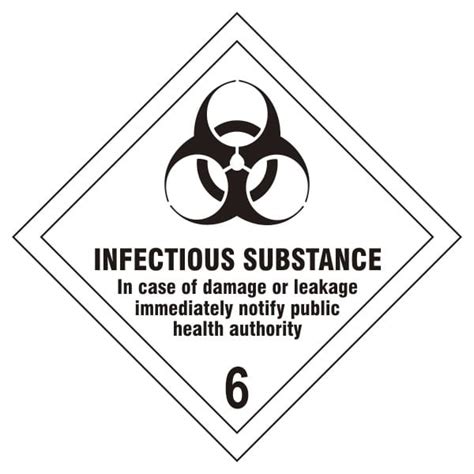 Infectious Substance Class 6 SAV Label RSIS