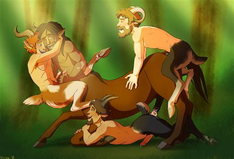 Rule 34 Centaur Erection Gay Group Group Sex Kevira065 Male Malemale Penis Satyr Sex 3675171