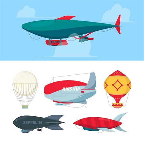 Dirigeable Ballons Volants Zeppelin Dirigeable Pour Les Symboles De La