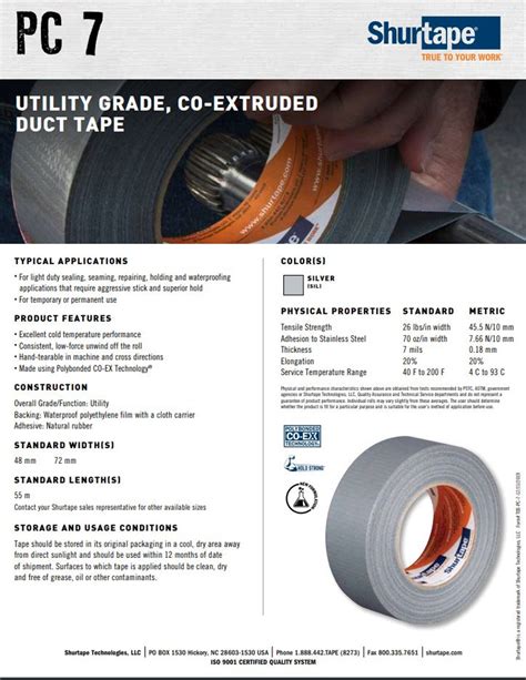 Shurtape Utility Grade Co Extruded Duct Tape G And S Safety Products