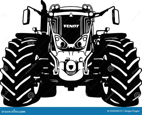 Tractor Farm Tractor Farming Vehicle Farm Silhouette Stock Vector